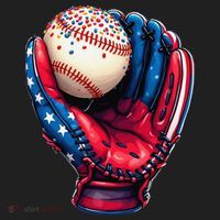 Patriotic Baseball Glove Drip Ice Cream Sprinkles 4th July Beanie thumb 2