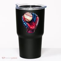 Patriotic Baseball Glove Drip Ice Cream Sprinkles 4th July Tumbler thumb 0