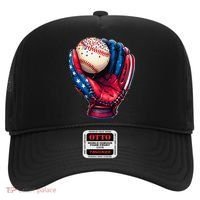Patriotic Baseball Glove Drip Ice Cream Sprinkles 4th July Hat thumb 0