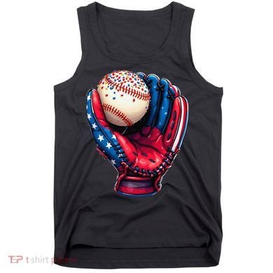 Patriotic Baseball Glove Drip Ice Cream Sprinkles 4th July Tank Top