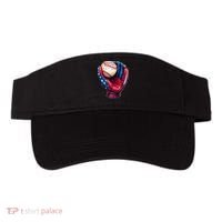 Patriotic Baseball Glove Drip Ice Cream Sprinkles 4th July Visor thumb 0
