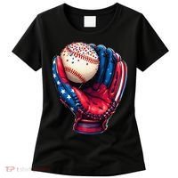 Patriotic Baseball Glove Drip Ice Cream Sprinkles 4th July Women's T-Shirt thumb 0
