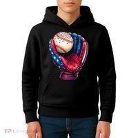 Patriotic Baseball Glove Drip Ice Cream Sprinkles 4th July Kids Hoodie thumb 4