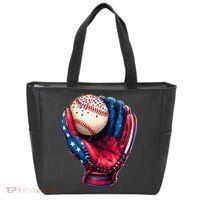 Patriotic Baseball Glove Drip Ice Cream Sprinkles 4th July Tote Bag thumb 0