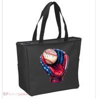 Patriotic Baseball Glove Drip Ice Cream Sprinkles 4th July Tote Bag thumb 2