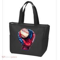 Patriotic Baseball Glove Drip Ice Cream Sprinkles 4th July Tote Bag thumb 3