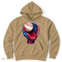 Patriotic Baseball Glove Drip Ice Cream Sprinkles 4th July Hoodie thumb 0