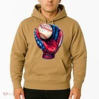 Patriotic Baseball Glove Drip Ice Cream Sprinkles 4th July Hoodie thumb 2