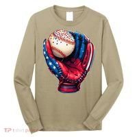 Patriotic Baseball Glove Drip Ice Cream Sprinkles 4th July Long Sleeve Shirt thumb 0