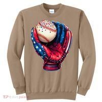 Patriotic Baseball Glove Drip Ice Cream Sprinkles 4th July Sweatshirt thumb 0