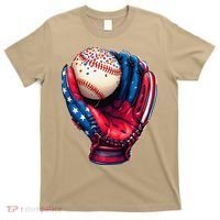 Patriotic Baseball Glove Drip Ice Cream Sprinkles 4th July T-Shirt thumb 0
