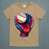 Patriotic Baseball Glove Drip Ice Cream Sprinkles 4th July T-Shirt thumb 5
