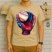 Patriotic Baseball Glove Drip Ice Cream Sprinkles 4th July T-Shirt thumb 6