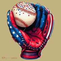 Patriotic Baseball Glove Drip Ice Cream Sprinkles 4th July T-Shirt thumb 7