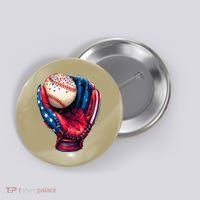 Patriotic Baseball Glove Drip Ice Cream Sprinkles 4th July Button thumb 0