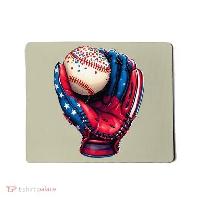 Patriotic Baseball Glove Drip Ice Cream Sprinkles 4th July Mousepad