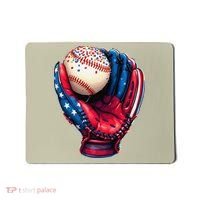 Patriotic Baseball Glove Drip Ice Cream Sprinkles 4th July Mousepad thumb 0