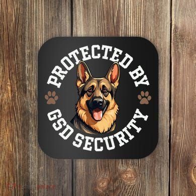 Protected By Gsd Security German Shepherd Dog Coaster