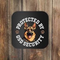 Protected By Gsd Security German Shepherd Dog Coaster thumb 0
