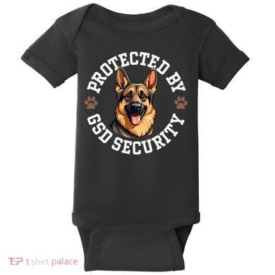 Protected By Gsd Security German Shepherd Dog Baby Bodysuit