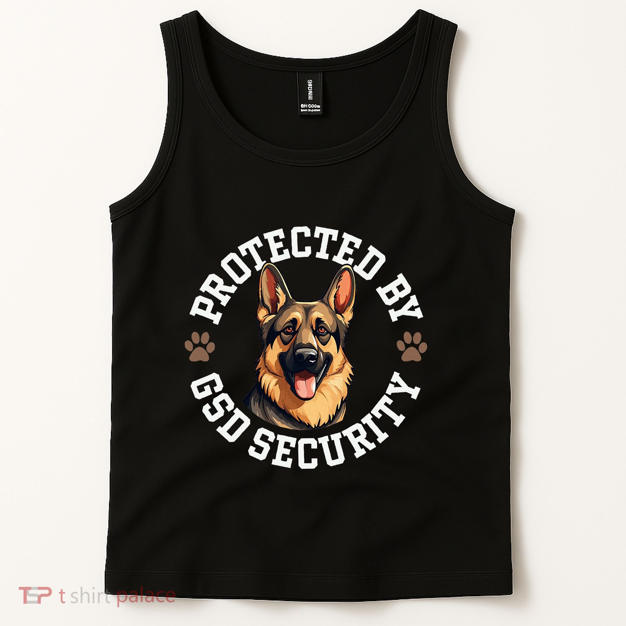 Protected By Gsd Security German Shepherd Dog Tank Top