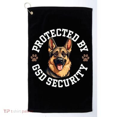 Protected By Gsd Security German Shepherd Dog Golf Towel