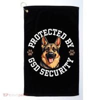 Protected By Gsd Security German Shepherd Dog Golf Towel thumb 0