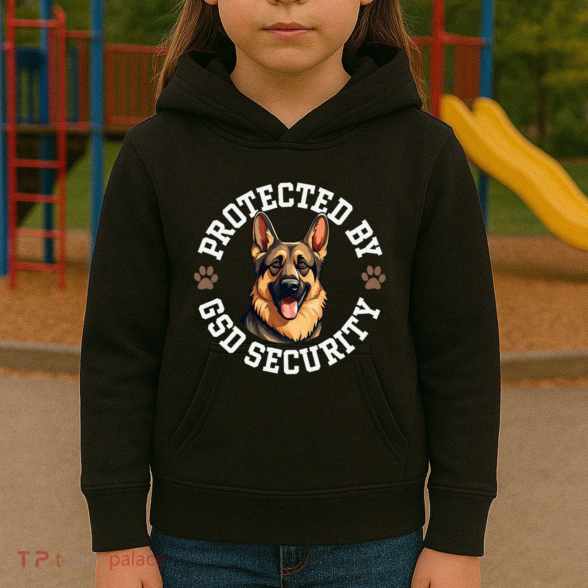 Protected By Gsd Security German Shepherd Dog Kids Hoodie