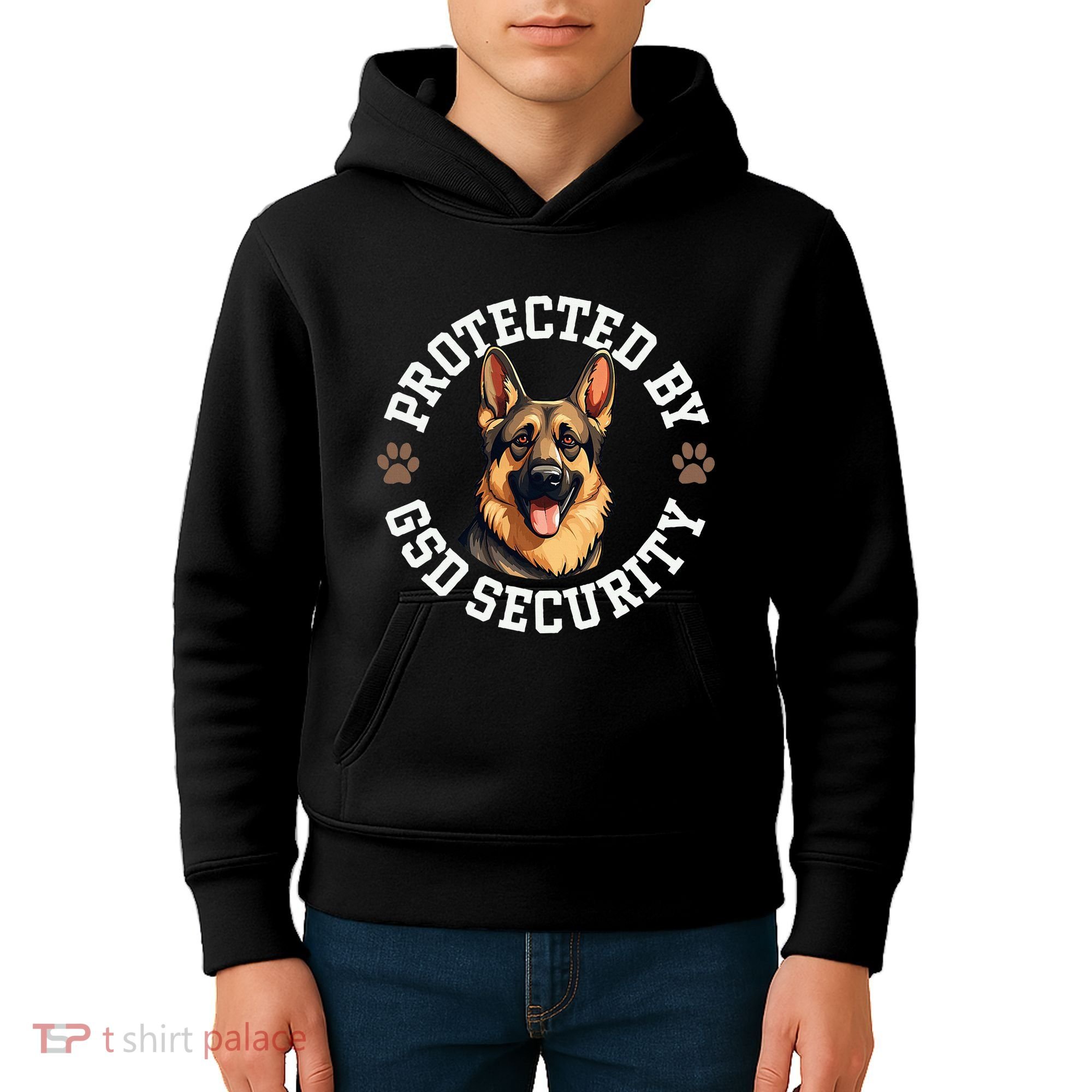 Protected By Gsd Security German Shepherd Dog Kids Hoodie