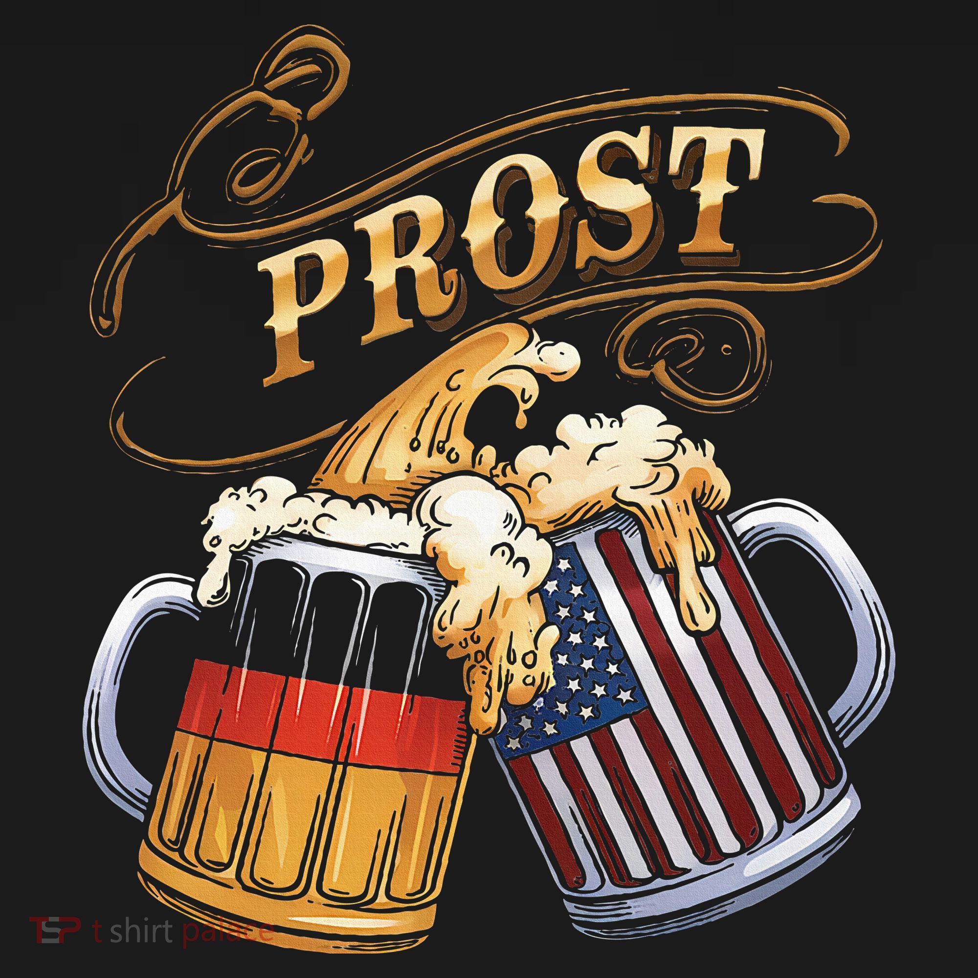 Prost Beer German American Flag Oktoberfest Ornament