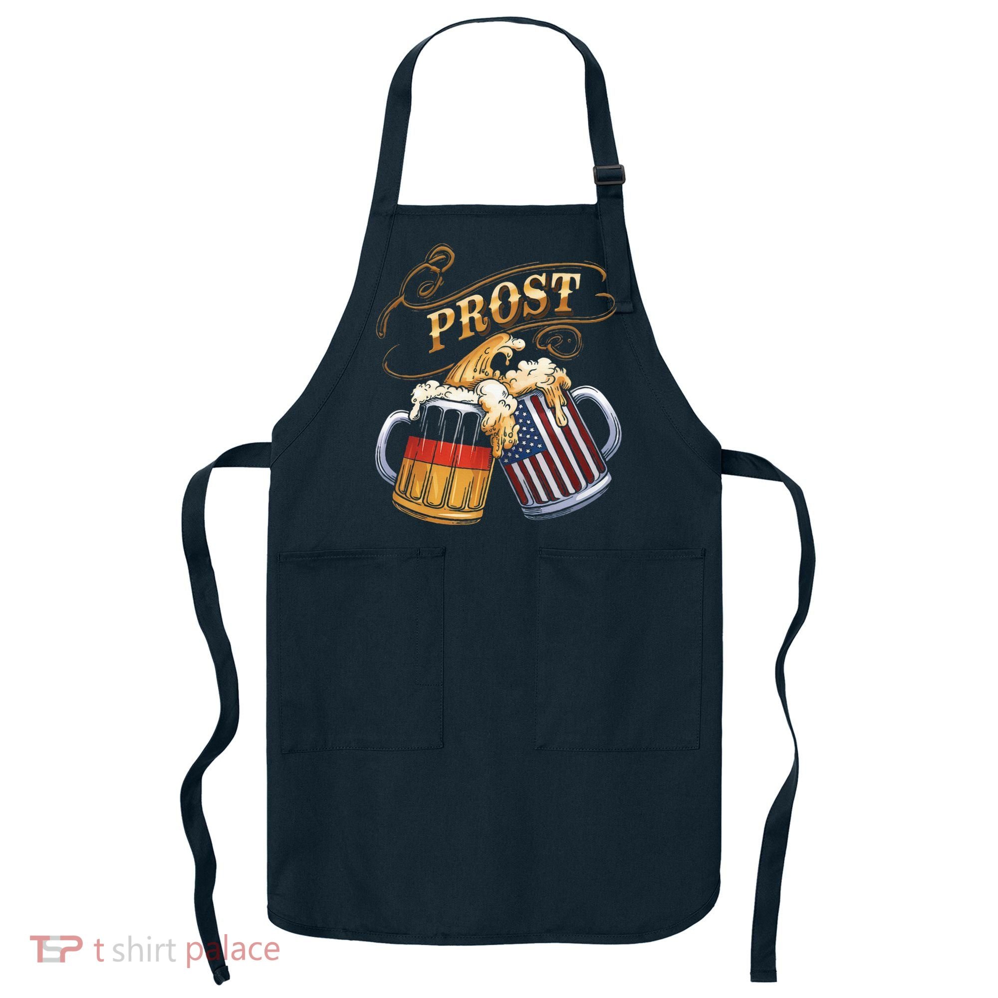 Prost Beer German American Flag Oktoberfest Apron