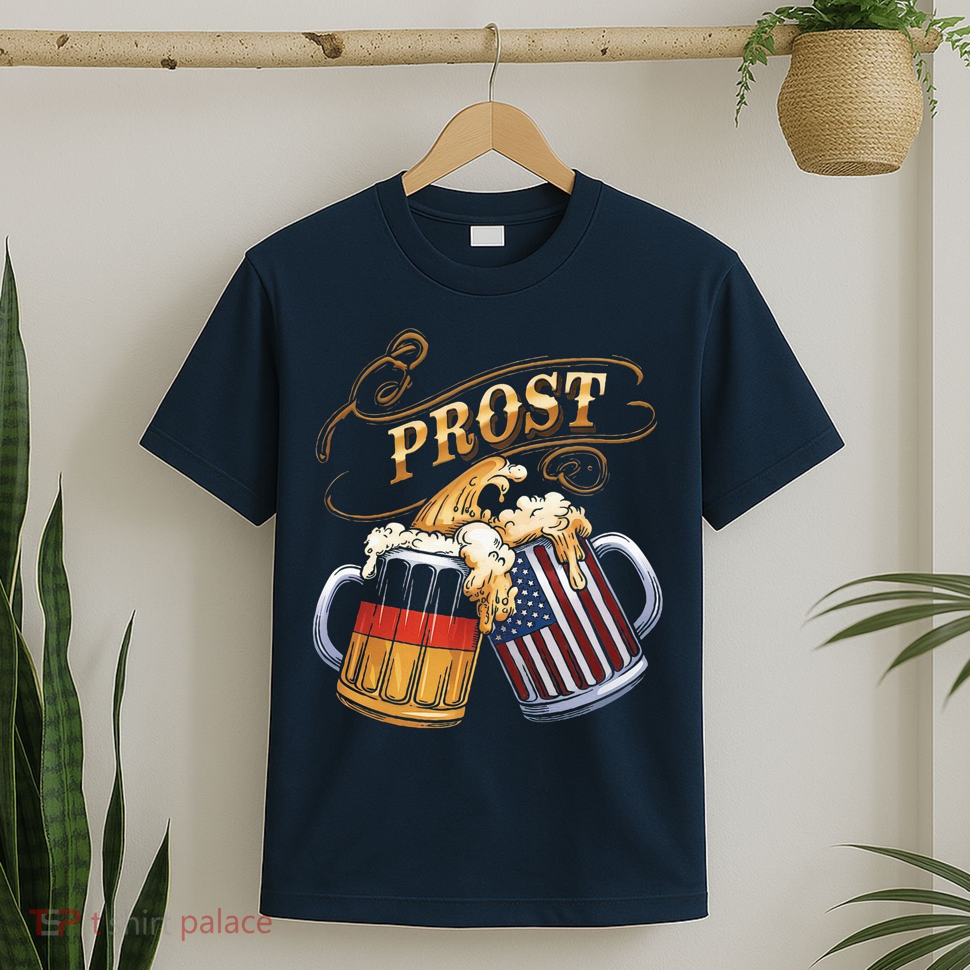 Prost Beer German American Flag Oktoberfest T-Shirt
