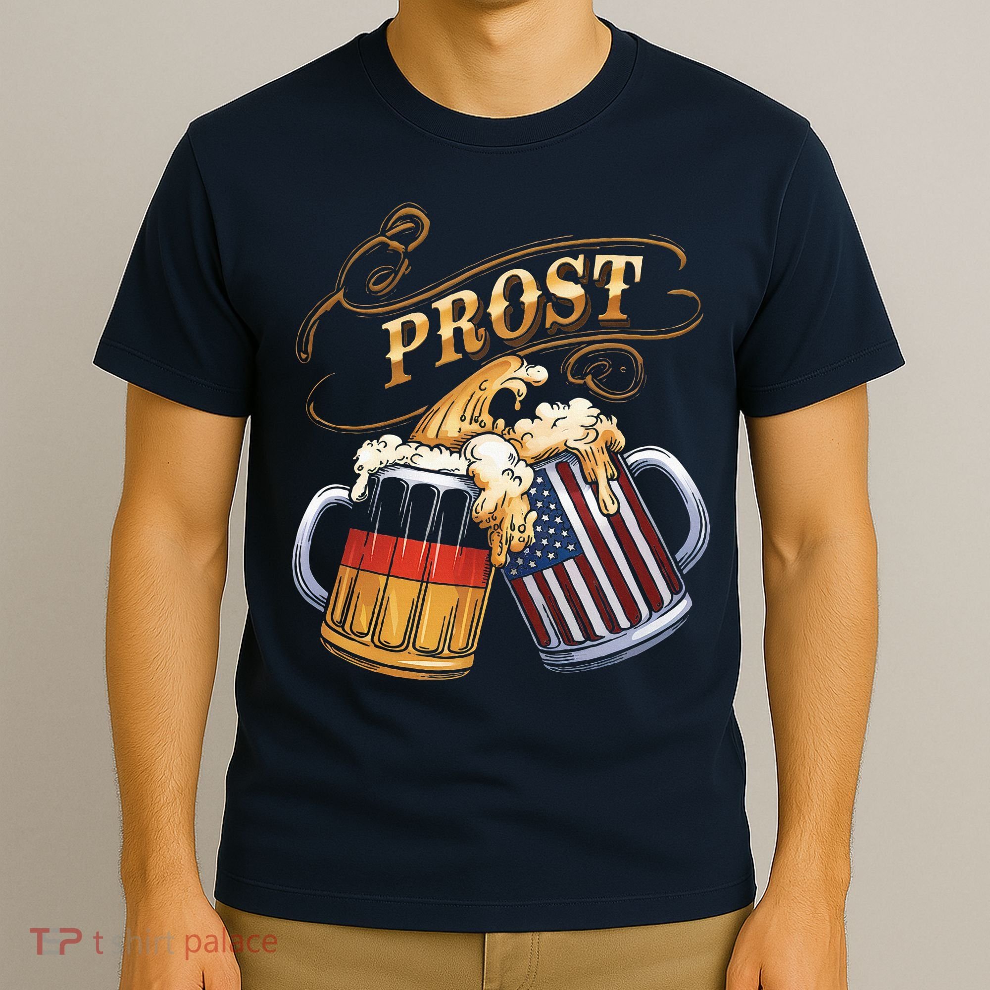 Prost Beer German American Flag Oktoberfest T-Shirt