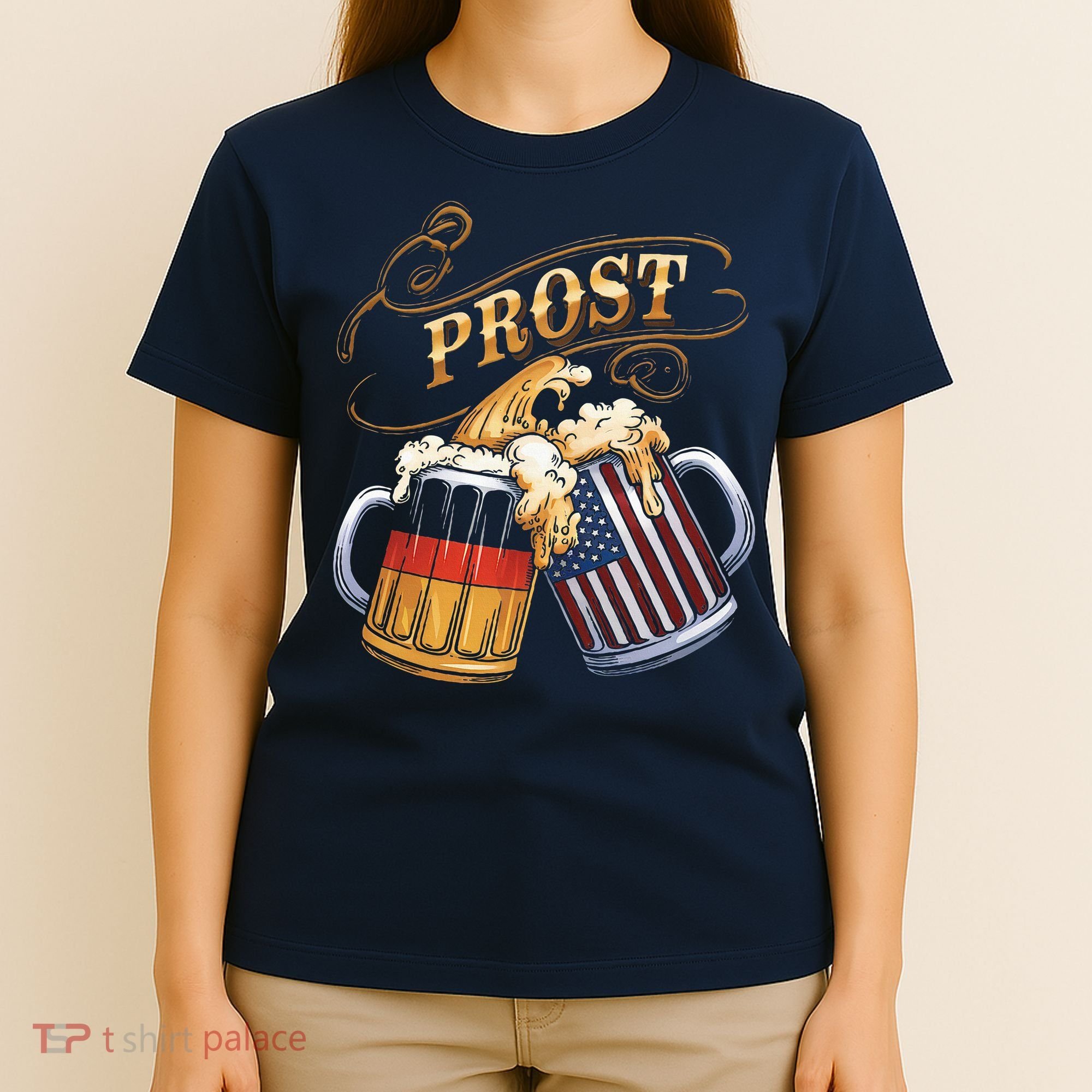 Prost Beer German American Flag Oktoberfest T-Shirt