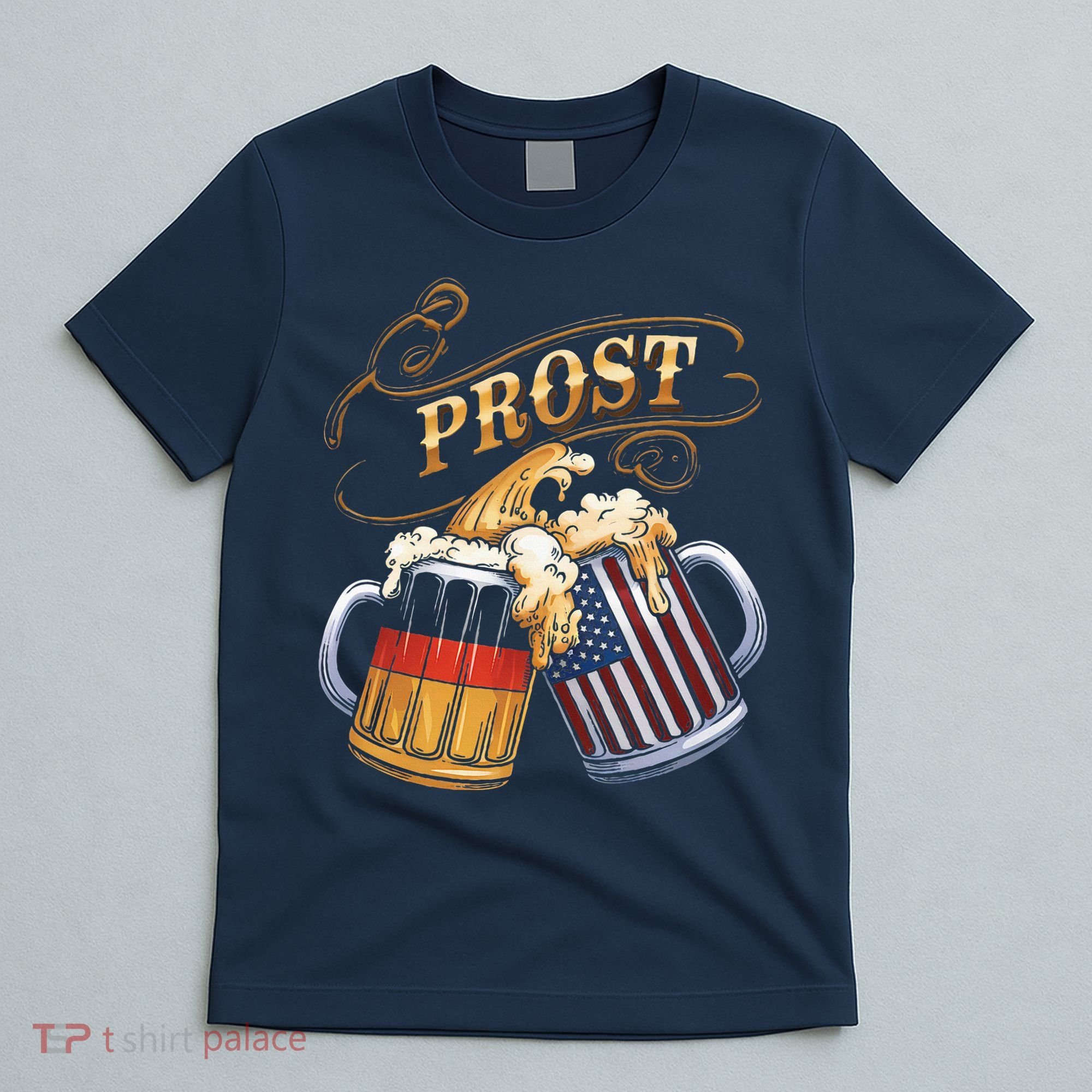 Prost Beer German American Flag Oktoberfest T-Shirt