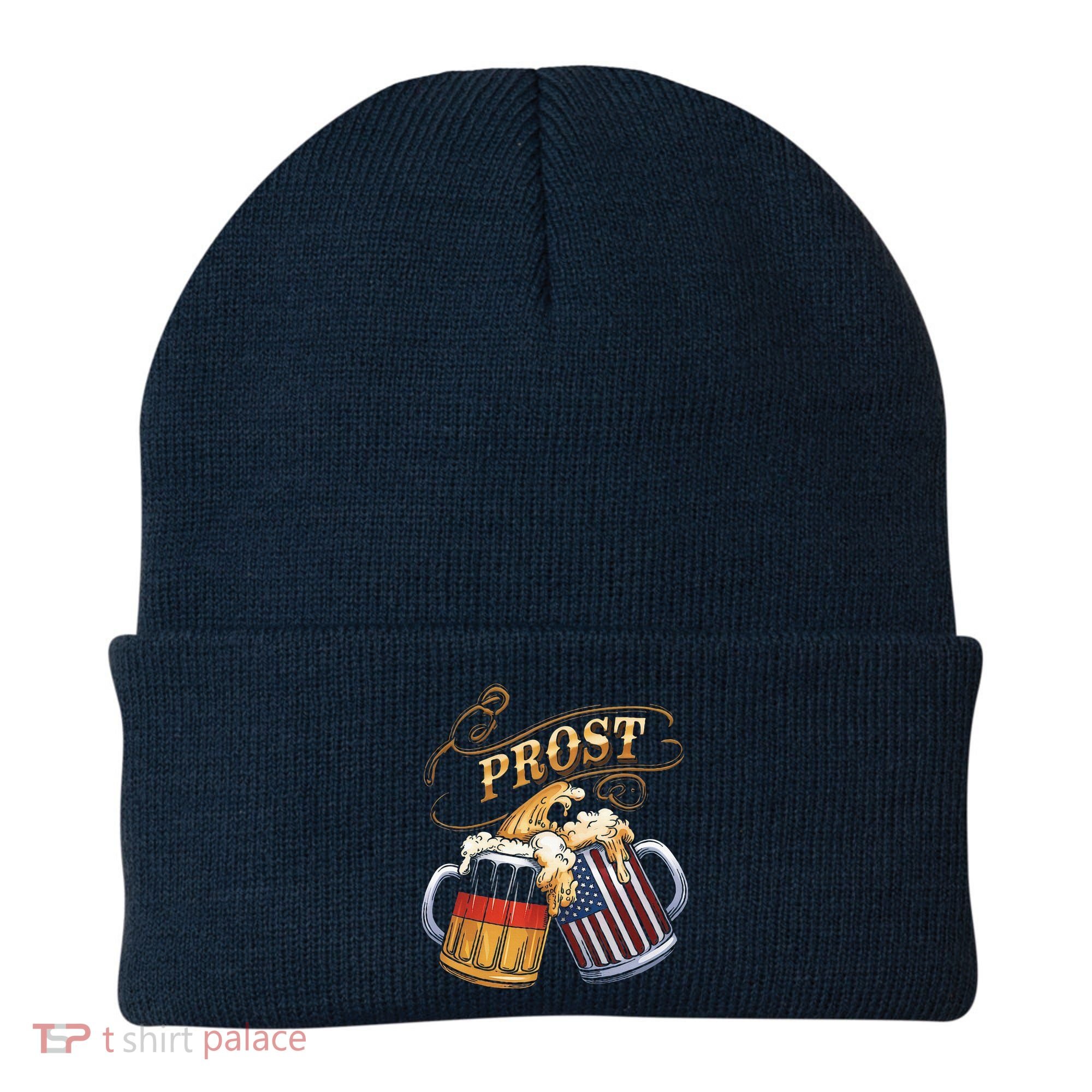 Prost Beer German American Flag Oktoberfest Beanie