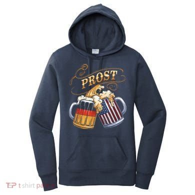Prost Beer German American Flag Oktoberfest Women's Hoodie