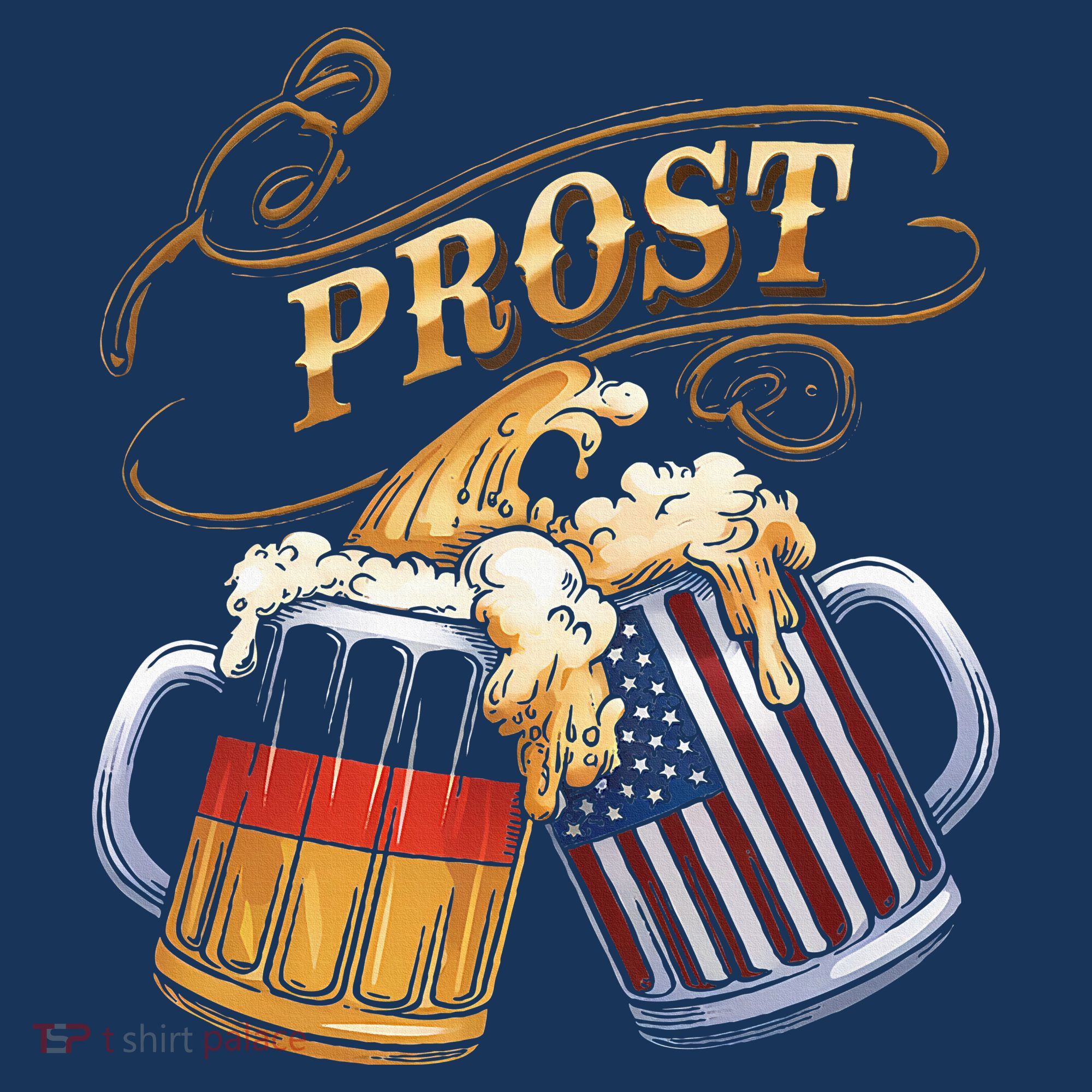 Prost Beer German American Flag Oktoberfest Women's Tank Top