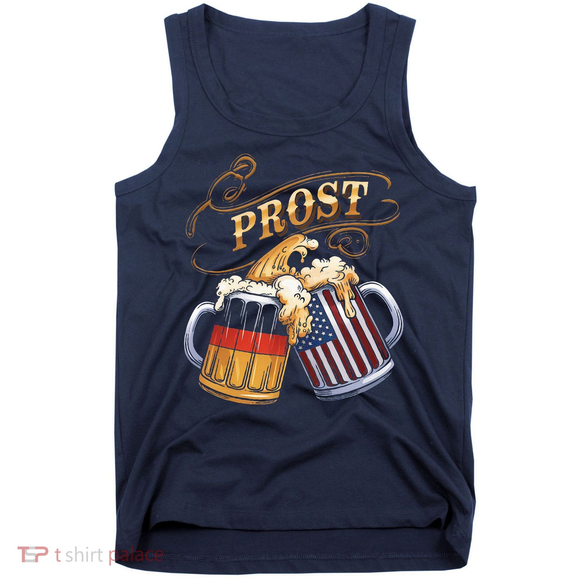 Prost Beer German American Flag Oktoberfest Tank Top