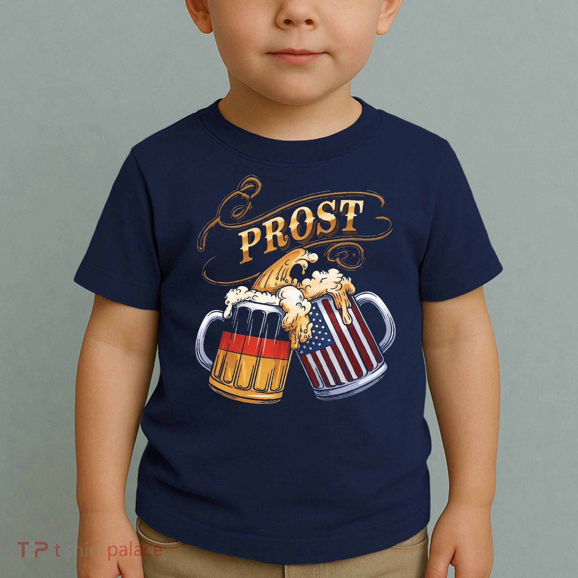 Prost Beer German American Flag Oktoberfest Toddler T-Shirt