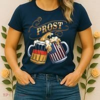 Prost Beer German American Flag Oktoberfest Women's T-Shirt thumb 2