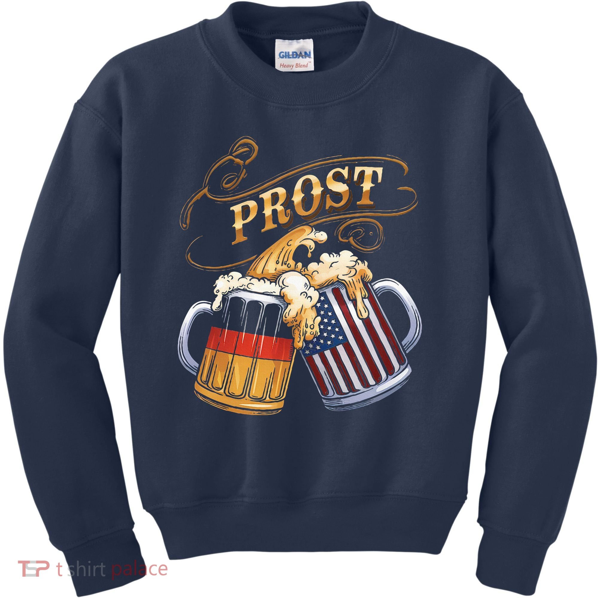 Prost Beer German American Flag Oktoberfest Kids Sweatshirt