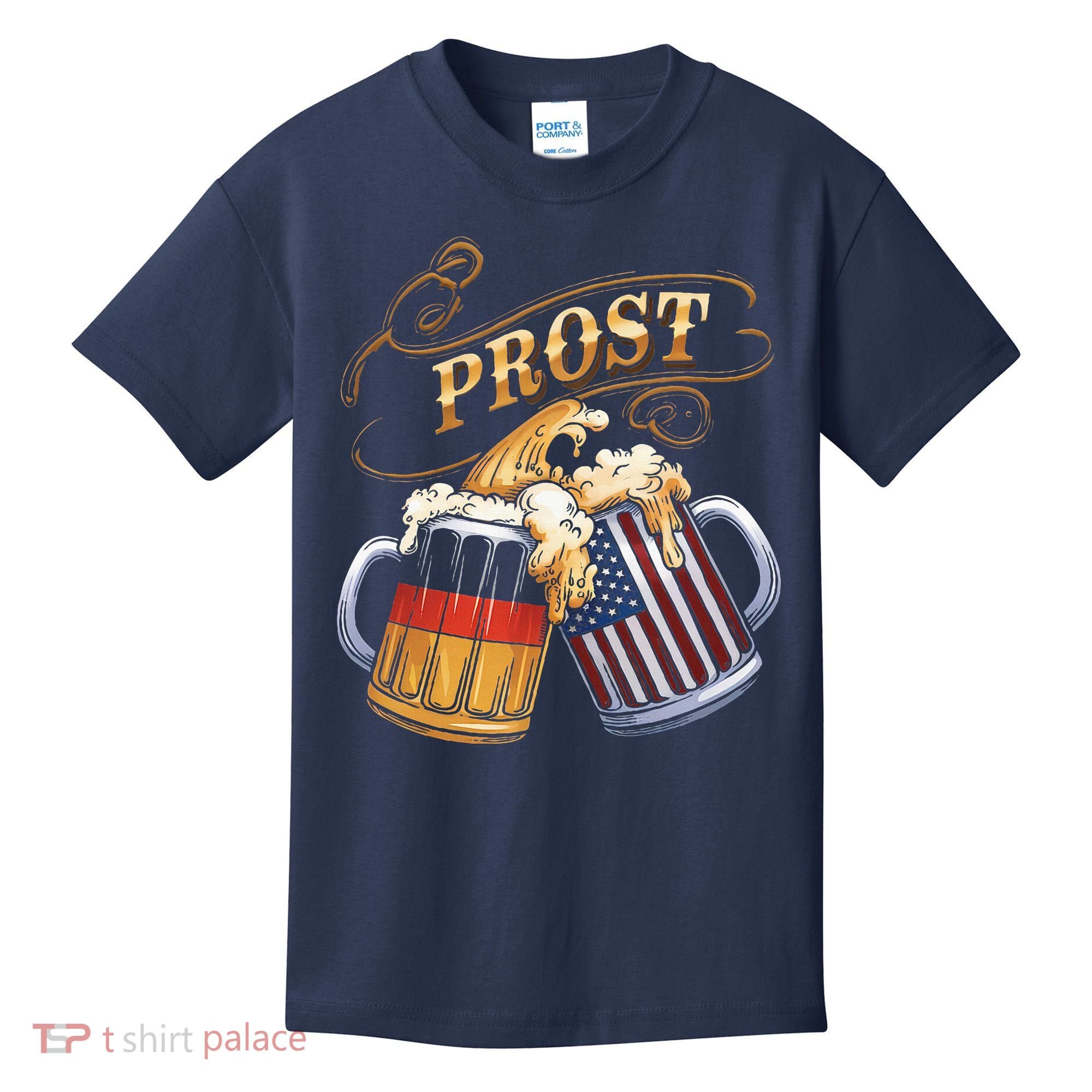 Prost Beer German American Flag Oktoberfest Kids T-Shirt