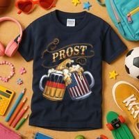 Prost Beer German American Flag Oktoberfest Kids T-Shirt thumb 3
