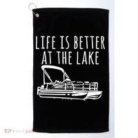 Pontoon Boat Gift Life Is Better At The Lake Golf Towel thumb 0