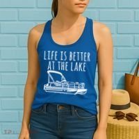 Pontoon Boat Gift Life Is Better At The Lake Women's Tank Top thumb 2