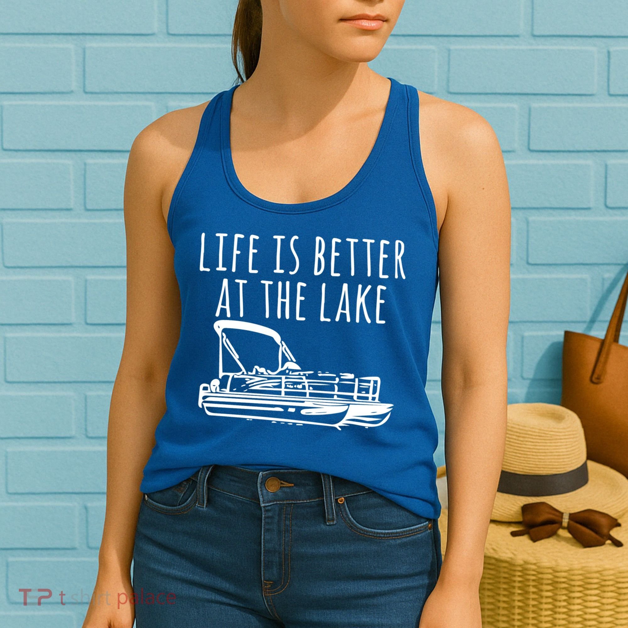 Pontoon Boat Gift Life Is Better At The Lake Women's Tank Top