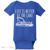 Pontoon Boat Gift Life Is Better At The Lake Baby Bodysuit thumb 0