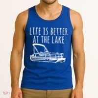 Pontoon Boat Gift Life Is Better At The Lake Tank Top thumb 3