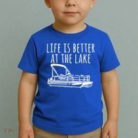 Pontoon Boat Gift Life Is Better At The Lake Toddler T-Shirt thumb 2